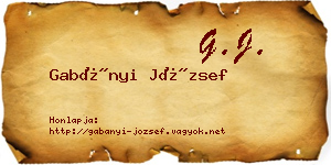 Gabányi József névjegykártya